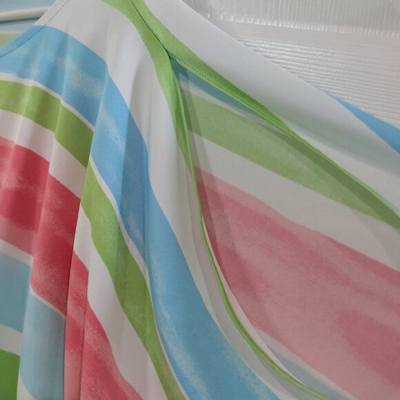 Ruby Rd. Women's Colorful Striped Kimono Sleeve Blouse, Size Large - Picture 12 of 16